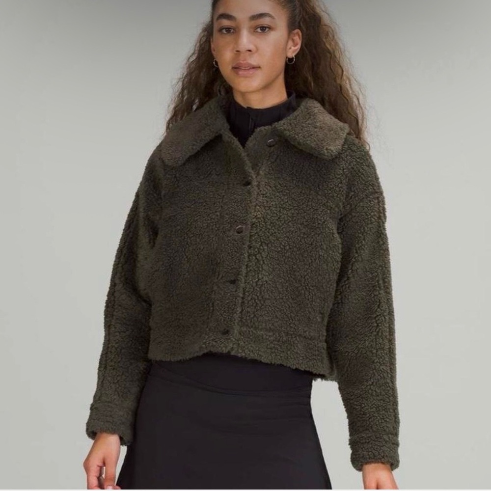 Lululemon Olive Green Sherpa Jacket 6